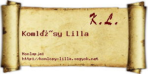 Komlósy Lilla névjegykártya